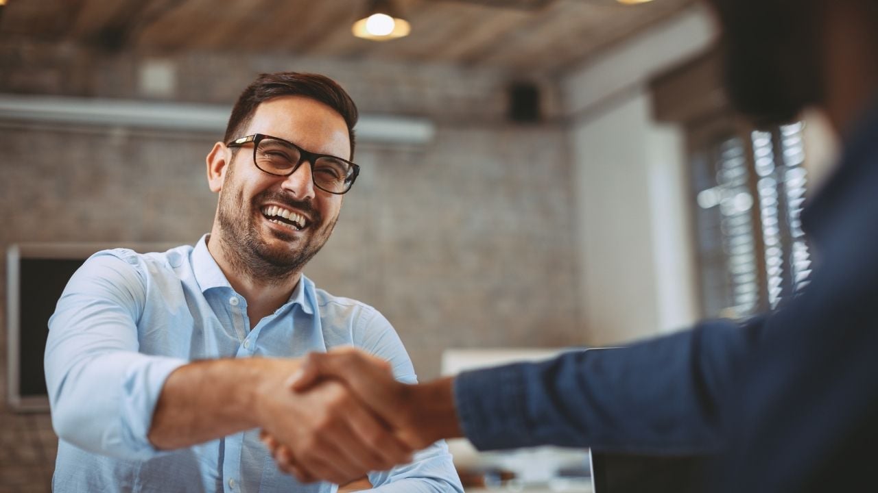 man shaking hands